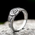 Gothic Stainless Steel Ring – Celtic with Enchanted Witch Knot 316L Wiccan Amulet product image