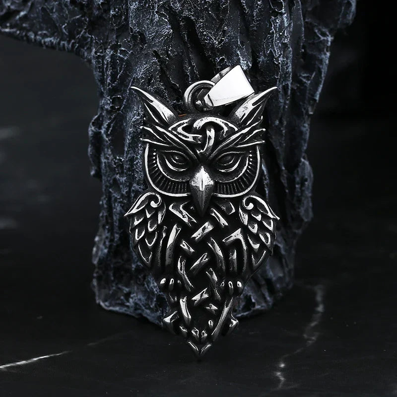 Gothic Statement Necklace – Owl with Majestic Pendant Punk Dark detail image