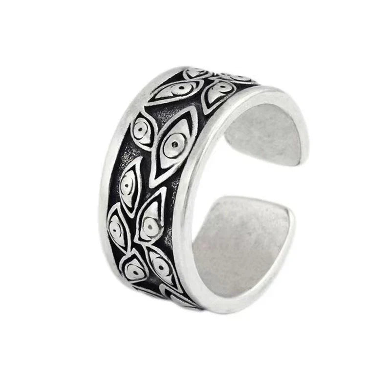 Gothic Statement Ring – Evil Eye with Devil Punk Vintage Retro detail image - detail view 4