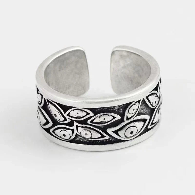 Gothic Statement Ring – Evil Eye with Devil Punk Vintage Retro detail image - detail view 5