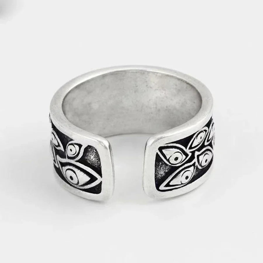 Gothic Statement Ring – Evil Eye with Devil Punk Vintage Retro detail image - detail view 7