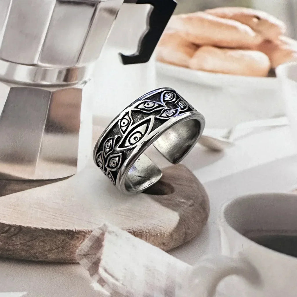 Gothic Statement Ring – Evil Eye with Devil Punk Vintage Retro product image