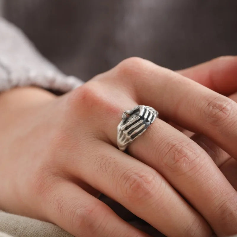 Gothic Statement Ring – Eye with Omnisight Guardian Peace Vintage Punk detail image - detail view 5