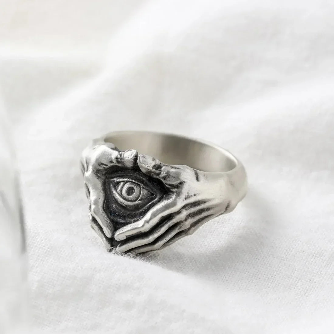 Gothic Statement Ring – Eye with Omnisight Guardian Peace Vintage Punk product image