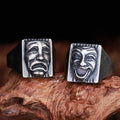 Gothic Statement Ring – Hip Hop with Geometric Mood Face Mask Punk Happy Unhappy product image
