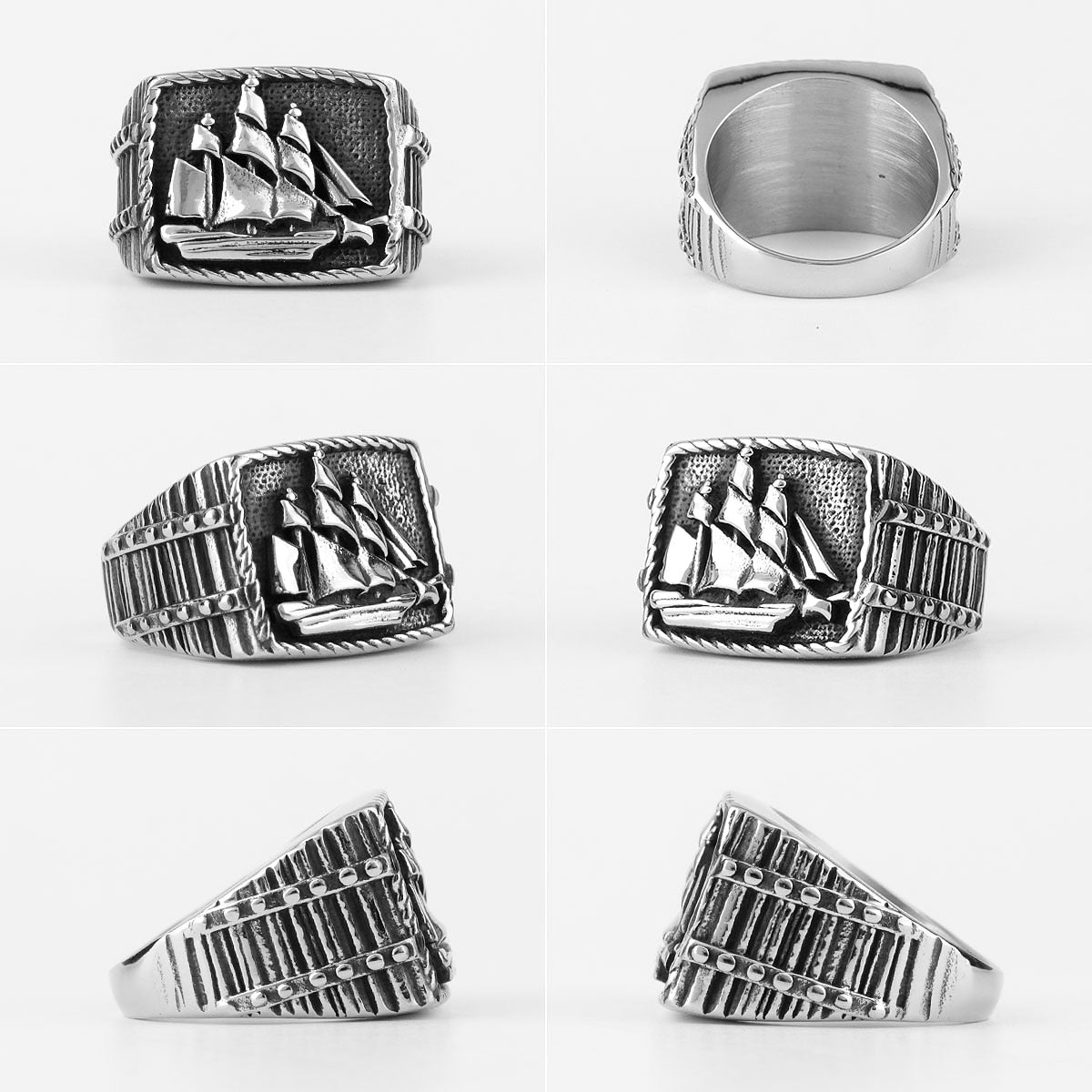Gothic Statement Ring – Starboard Smooth Sailing Punk Biker for Alternative Styling detail image - detail view 5