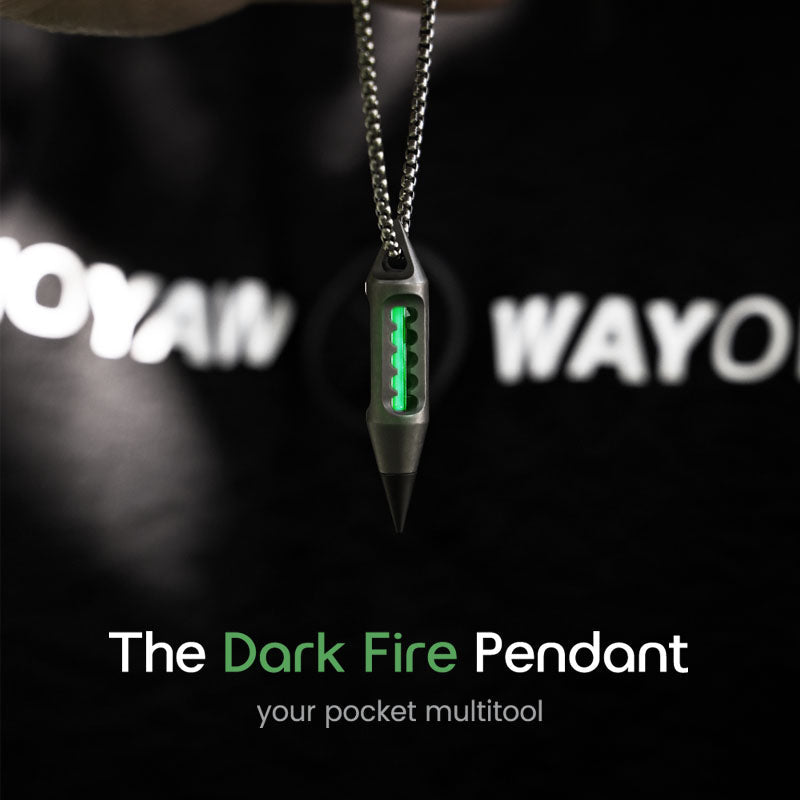 Gothic Titanium Pendant – Dark Fire EDC with Multi-Tool with Keychain Lantern detail image - detail view 12