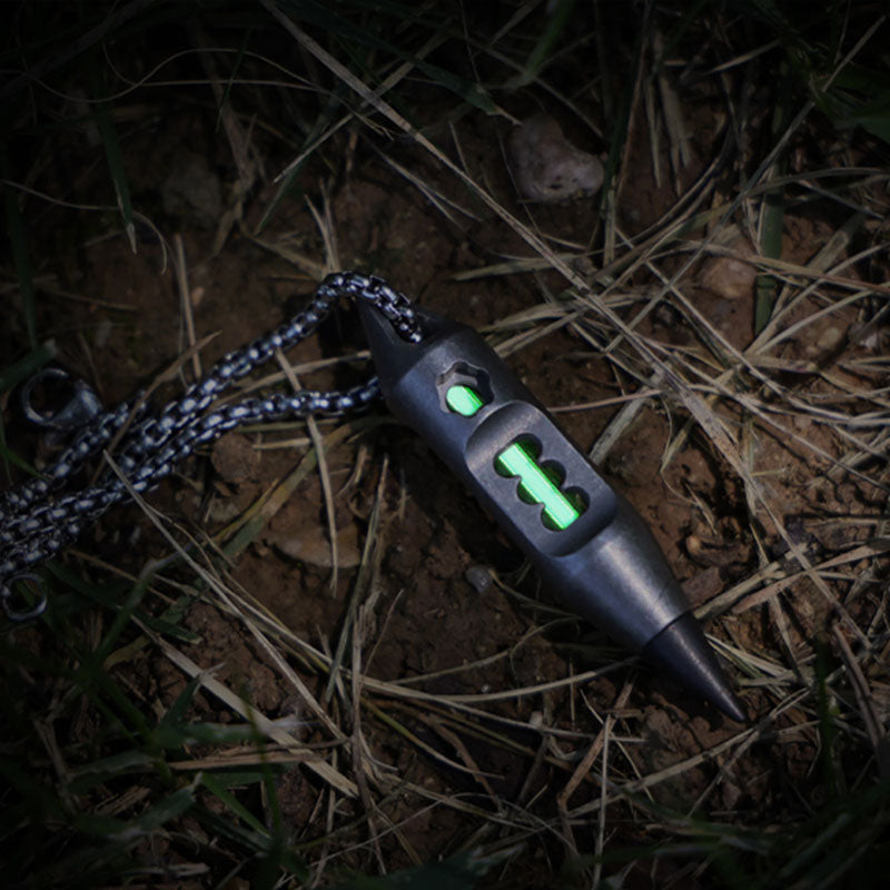 Gothic Titanium Pendant – Dark Fire EDC with Multi-Tool with Keychain Lantern product image