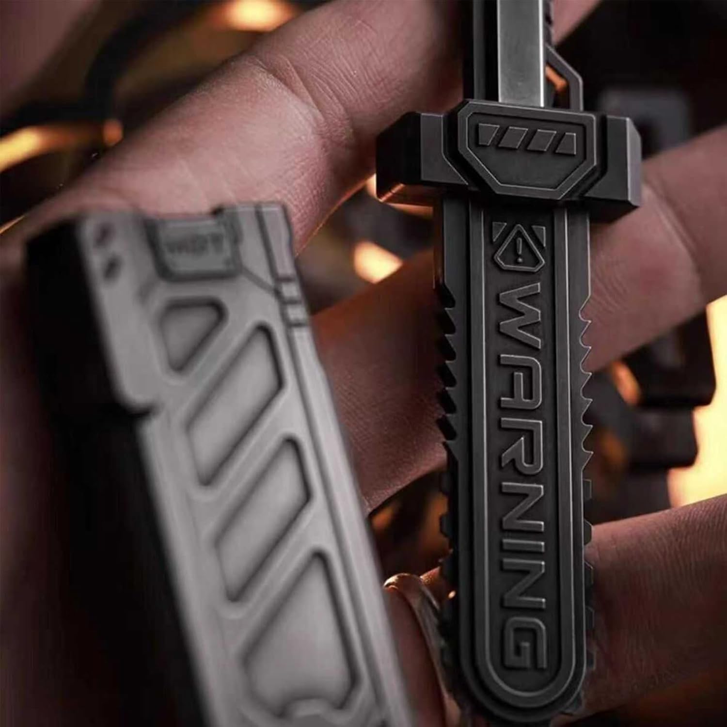 Haptic Fidget Slider – Sky Breaker Metal with Sword & Scabbard Press Mechanism detail image - detail view 4