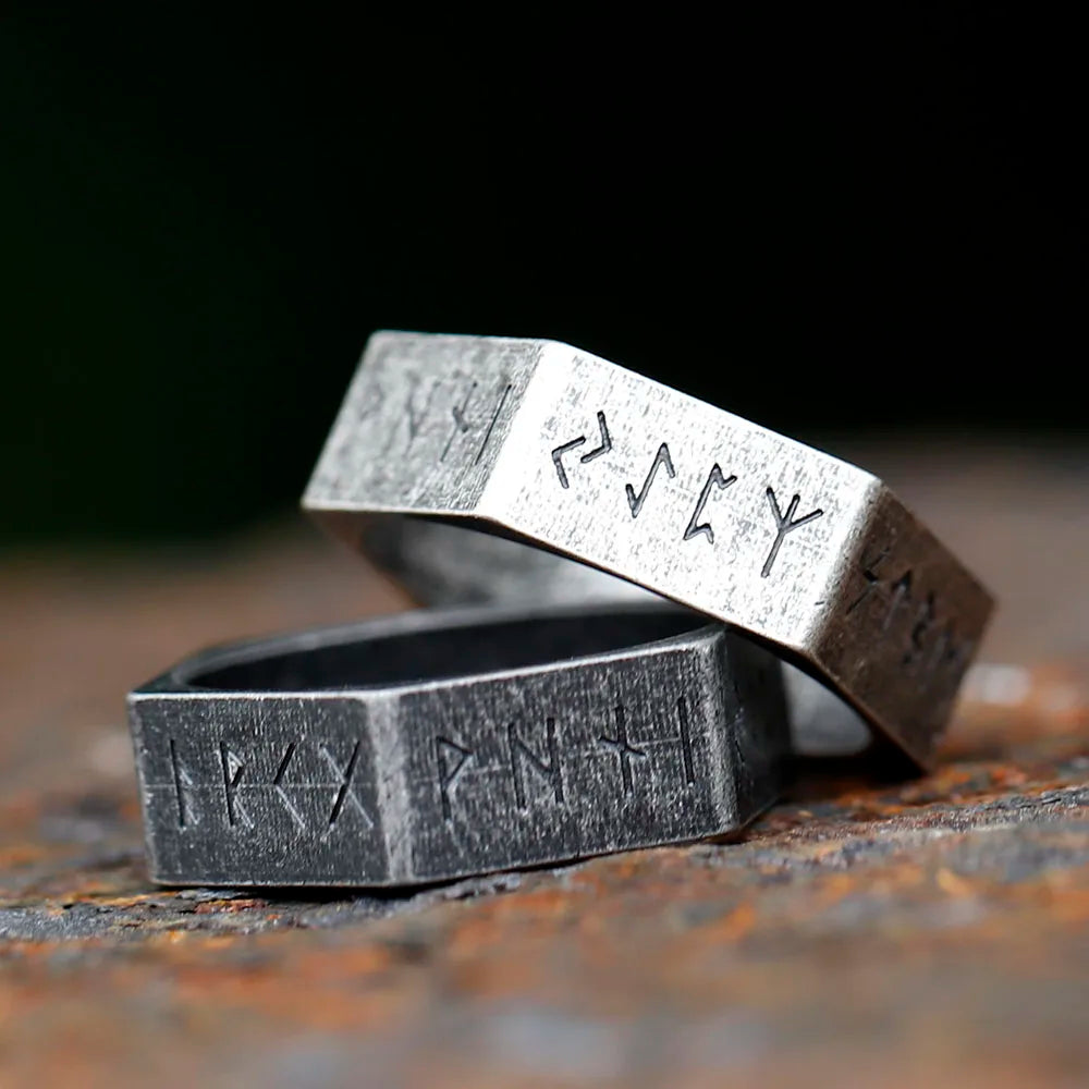 Hex Rune Ring – Dark Band for Alternative Styling, Collecting, And Everyday Accessories detail image - detail view 7