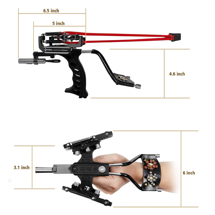 Hunting Slingshot – Professional with Stainless Steel Wrist Rest with Laser Sight detail image - detail view 7