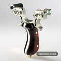 Hunting Slingshot – Stainless Steel Wood Handle with Laser & Level Fiber Optic Sight product image