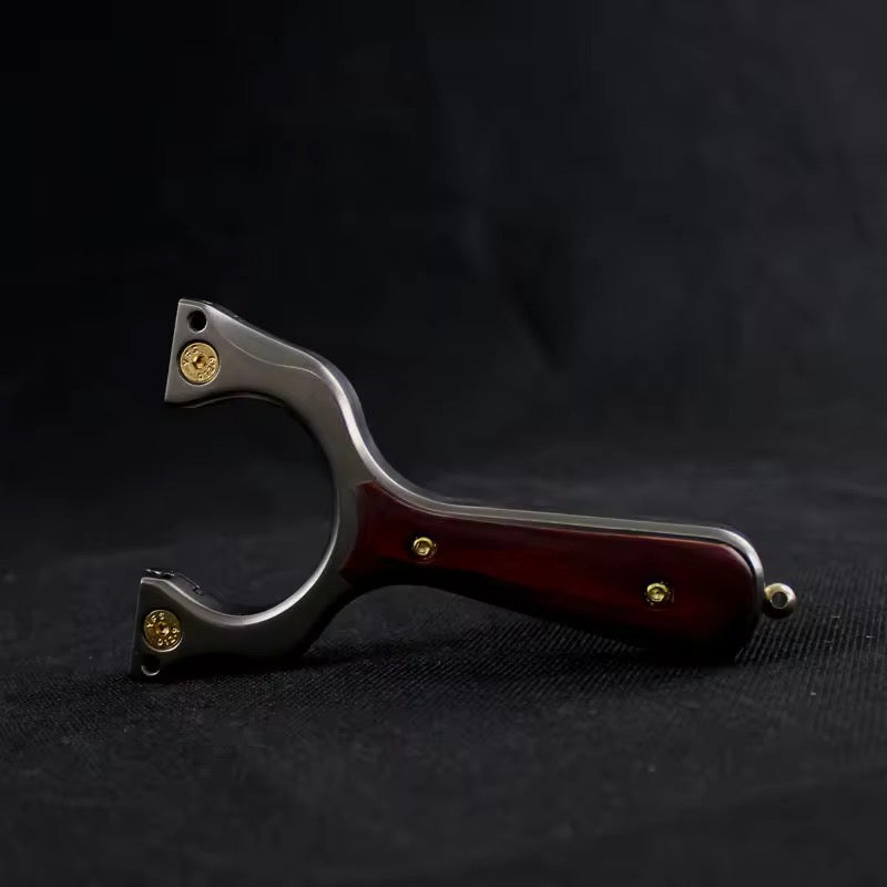 Hunting Slingshot – Tactical with Stainless Steel Wooden Handle with Target Practice detail image - detail view 6