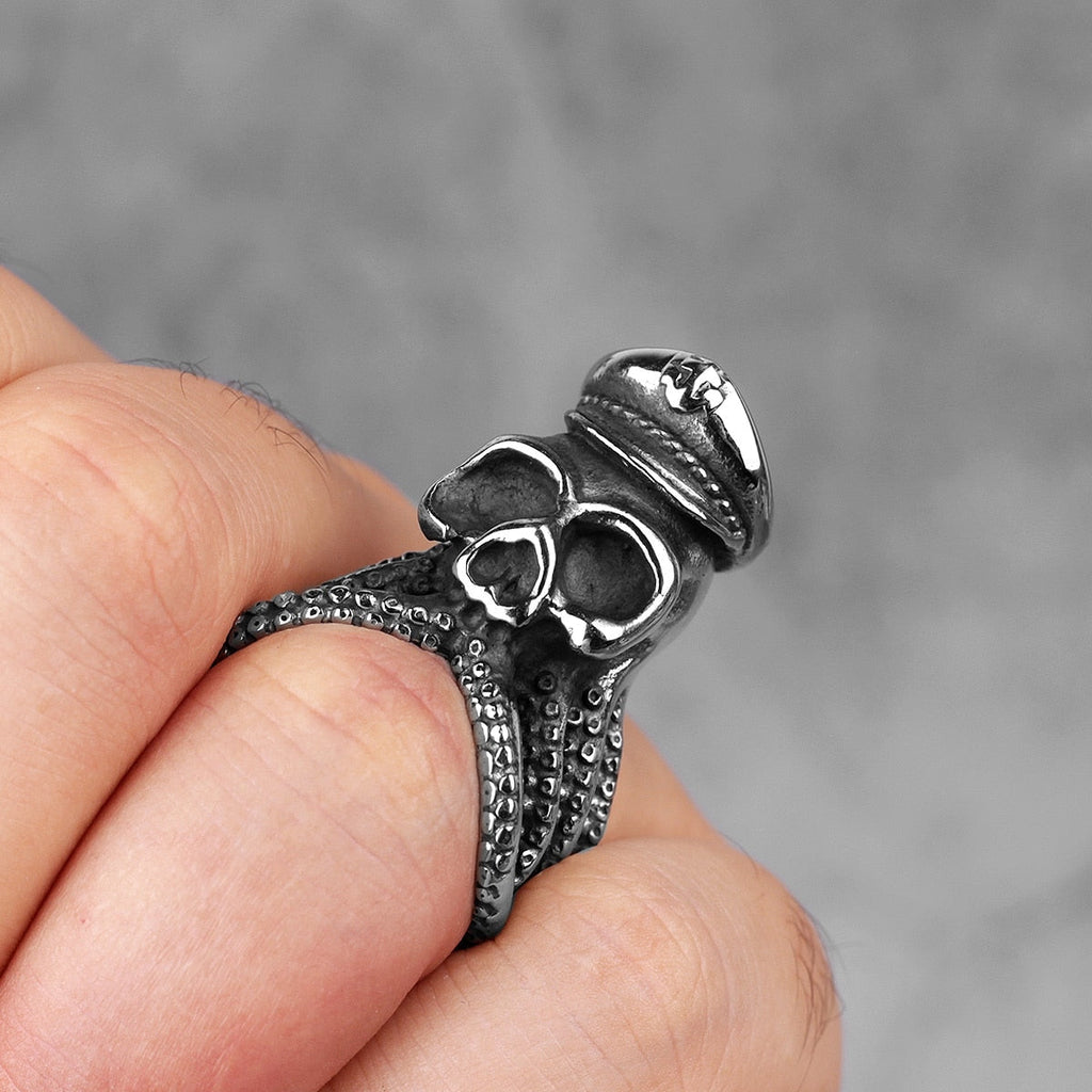 Kraken Octopus Ring – Gothic with Captain Punk Rock Hip Hop Biker Statement detail image - detail view 4