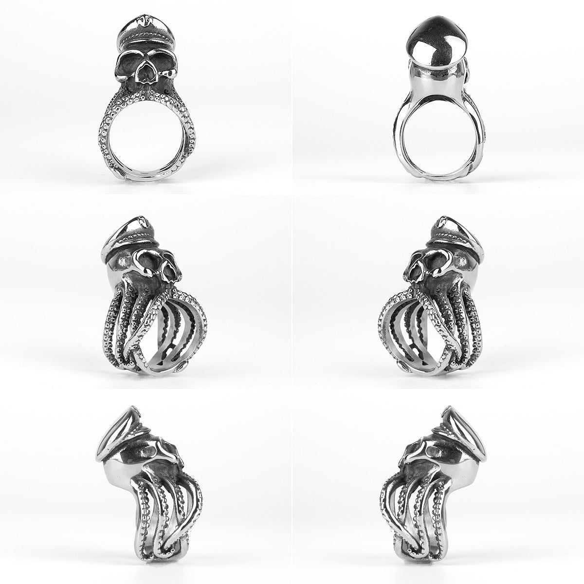 Kraken Octopus Ring – Gothic with Captain Punk Rock Hip Hop Biker Statement detail image - detail view 5