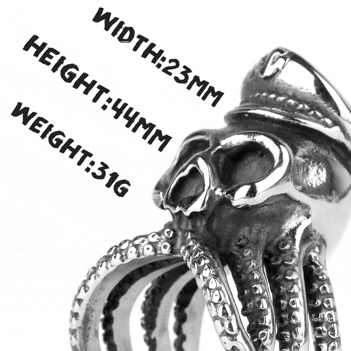 Kraken Octopus Ring – Gothic with Captain Punk Rock Hip Hop Biker Statement detail image - detail view 6