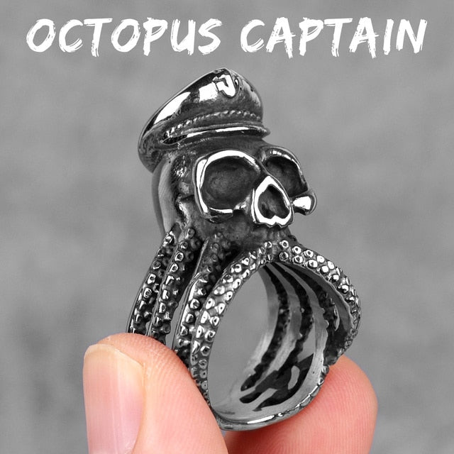 Kraken Octopus Ring – Gothic with Captain Punk Rock Hip Hop Biker Statement detail image - detail view 7