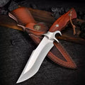 Leather Fixed Blade Knife – TimberEdge M390 with Ebony Handle with Hand-Carved Sheath EDC product image