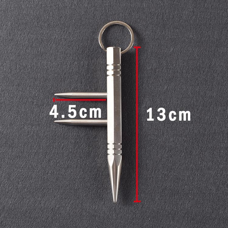 304 Stainless Steel Spike Kubotan - Detachable Long Spikes Keychain EDC