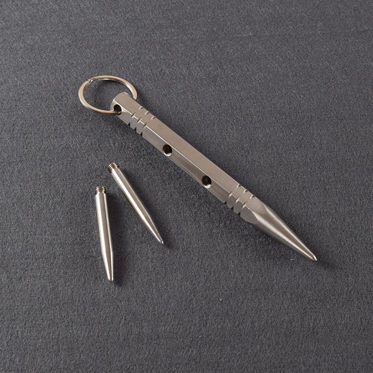 304 Stainless Steel Spike Kubotan - Detachable Long Spikes Keychain EDC