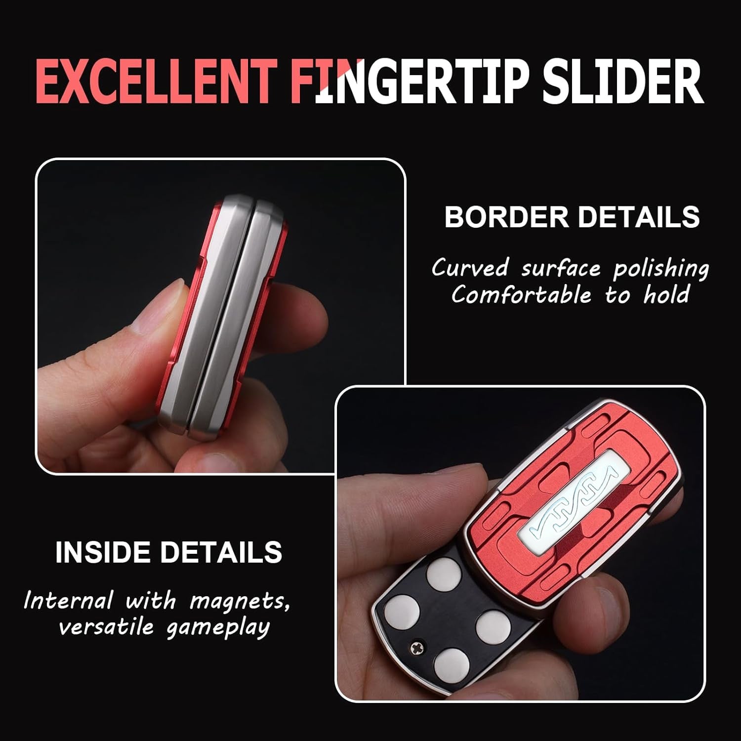 Magnetic Fidget Slider – Alloy CNC Engraved Sound Blade EDC Stress Relief ADHD Anxiety detail image - detail view 4