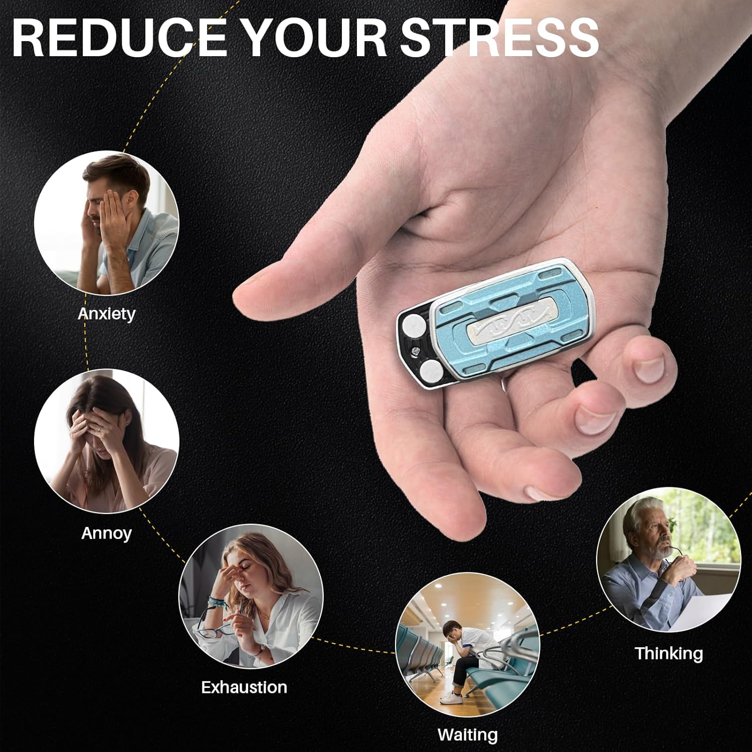 Magnetic Fidget Slider – Alloy CNC Engraved Sound Blade EDC Stress Relief ADHD Anxiety detail image - detail view 9