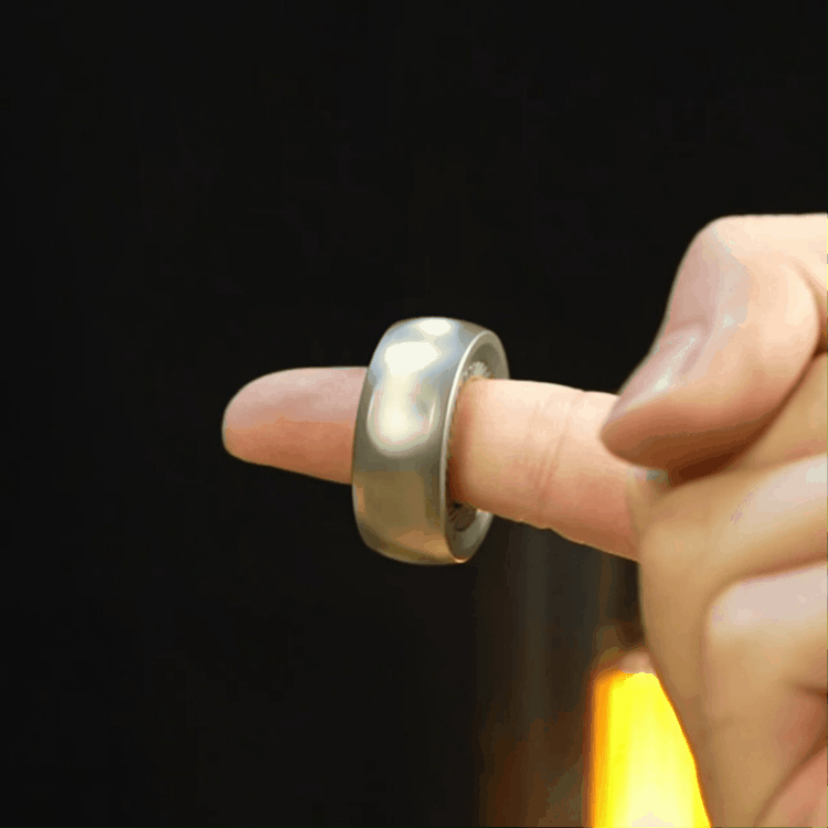 Magnetic Fidget Spinner – RelaxiSpin Rings with Stainless Steel & Brass Rings detail image