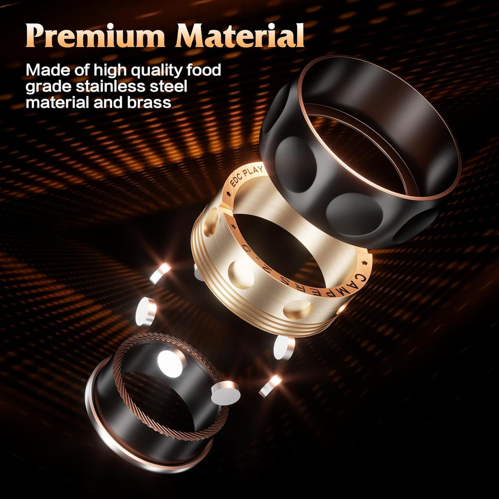 Magnetic Fidget Spinner – RelaxiSpin Rings with Stainless Steel & Brass Rings detail image - detail view 3