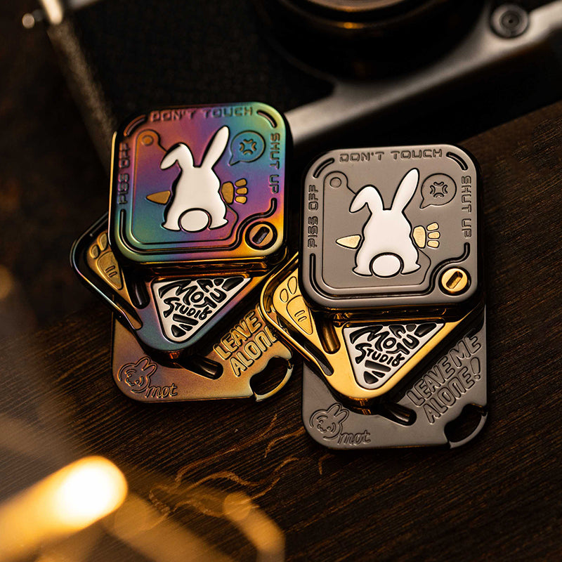 Magnetic Fidget Toy – Polar Flash SNAP Triple-Slide EDC with Titanium & Zirconium detail image
