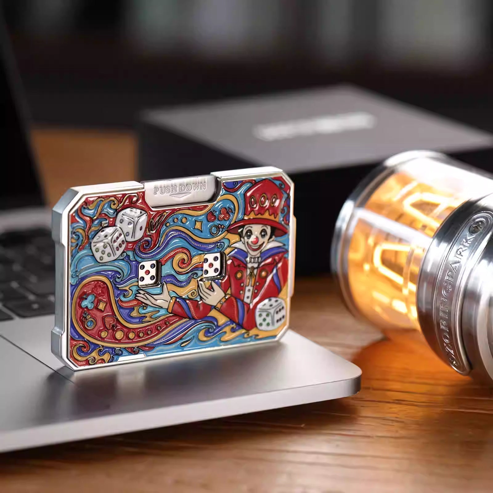 Mechanical Fidget Toy – DiceMaster Pro Metal Dice Game with Quick-Press Button System detail image