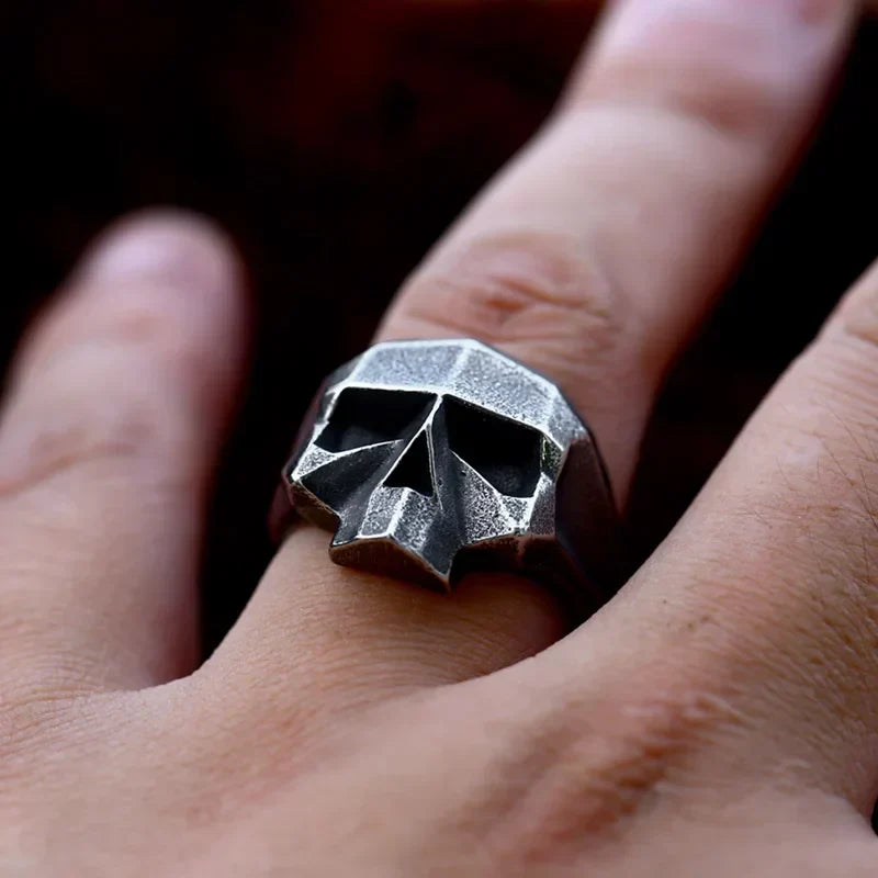 Mechanical Skull Ring – Skeleton with Dark Mech Robotic Gothic Hip Hop Biker Statement detail image - detail view 4