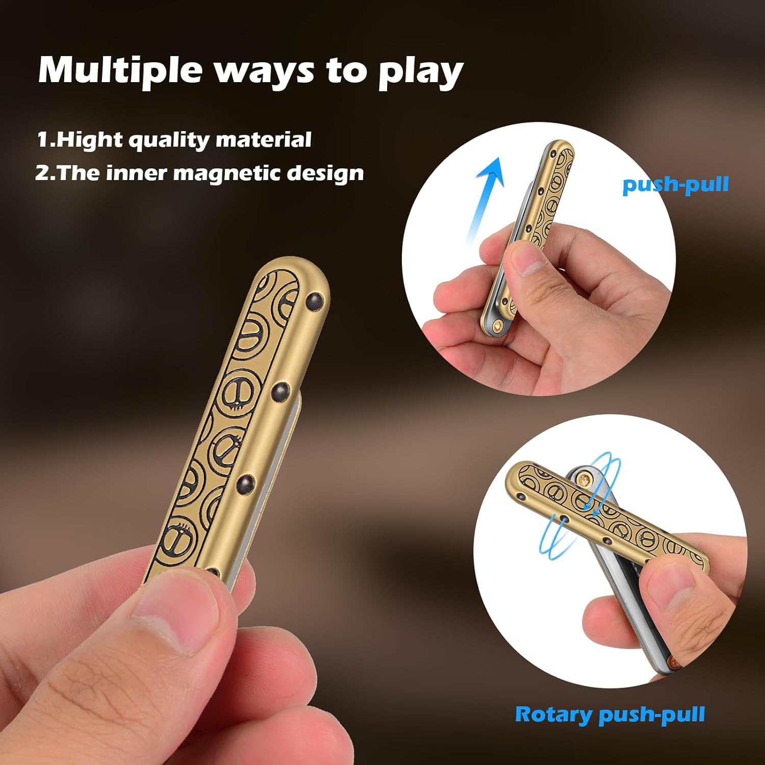 Metal Fidget Slider – PushBar Magic EDC with Zinc Alloy Stress Relief Tool detail image - detail view 6