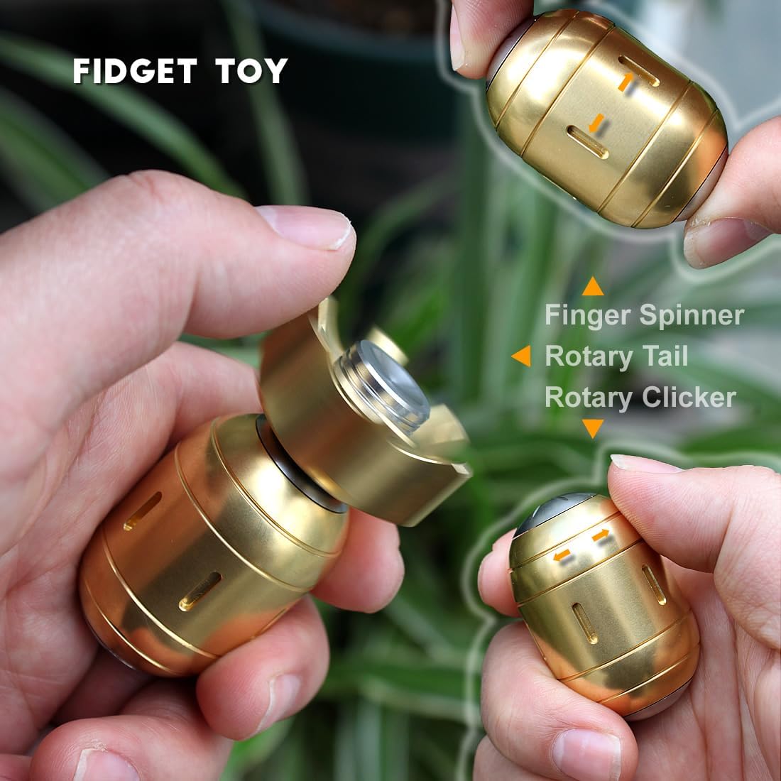 Metal Fidget Spinner – Aqua Spin 3-in-1 with Torpedo Design Detachable detail image - detail view 3