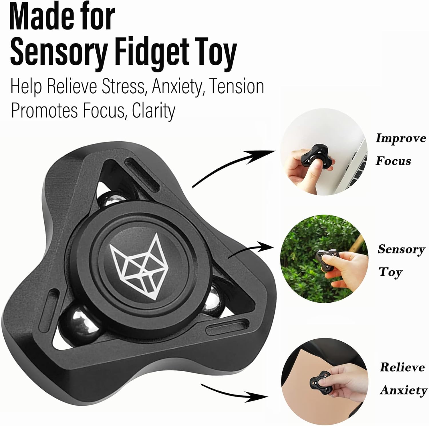 Metal Fidget Spinner – Helix Turbo with Torpedo Design with Detachable Parts High Spin EDC detail image - detail view 6