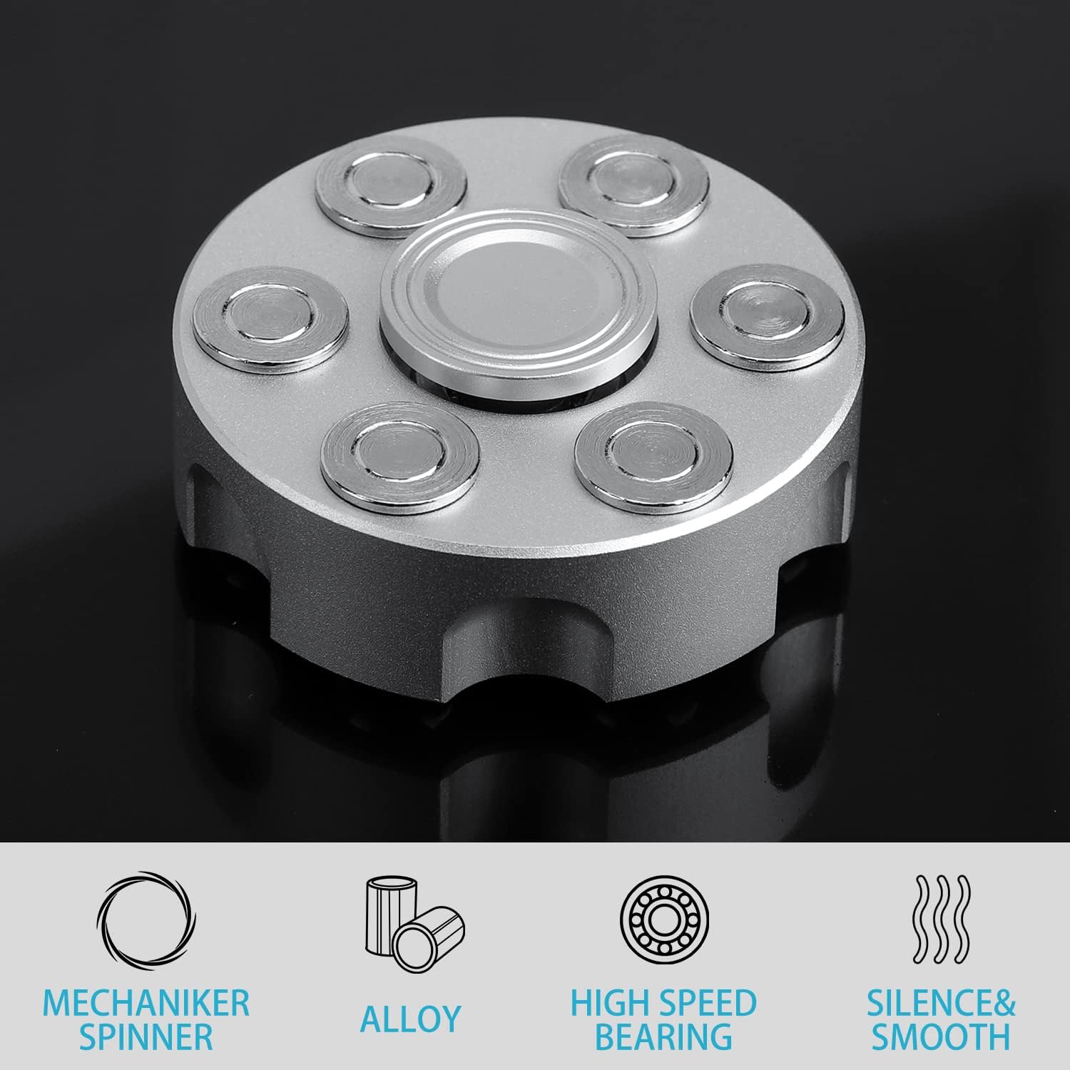 Metal Fidget Spinner – Spin Chamber Revolver with EDC Stress Relief Toy detail image - detail view 6