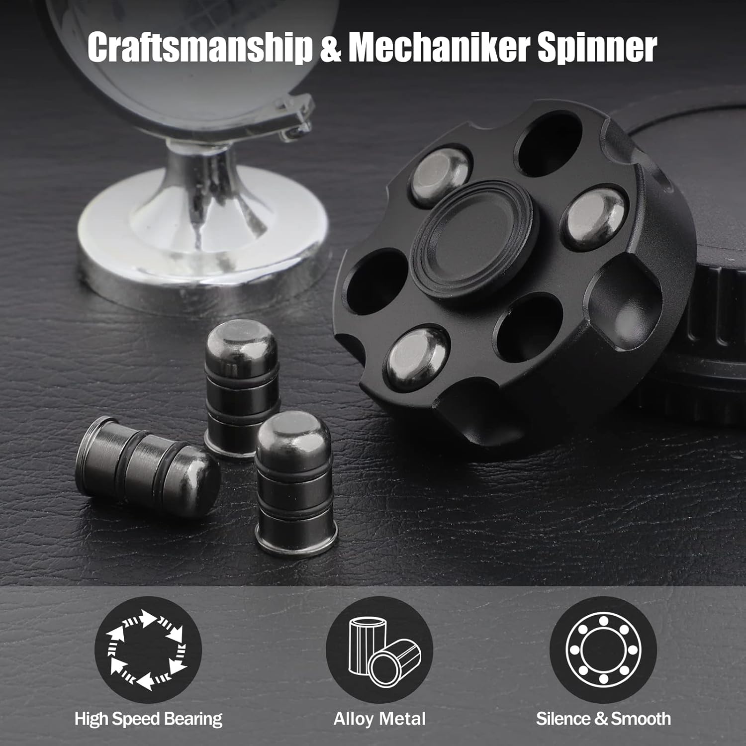 Metal Fidget Spinner – Spin Chamber Revolver with EDC Stress Relief Toy detail image - detail view 9