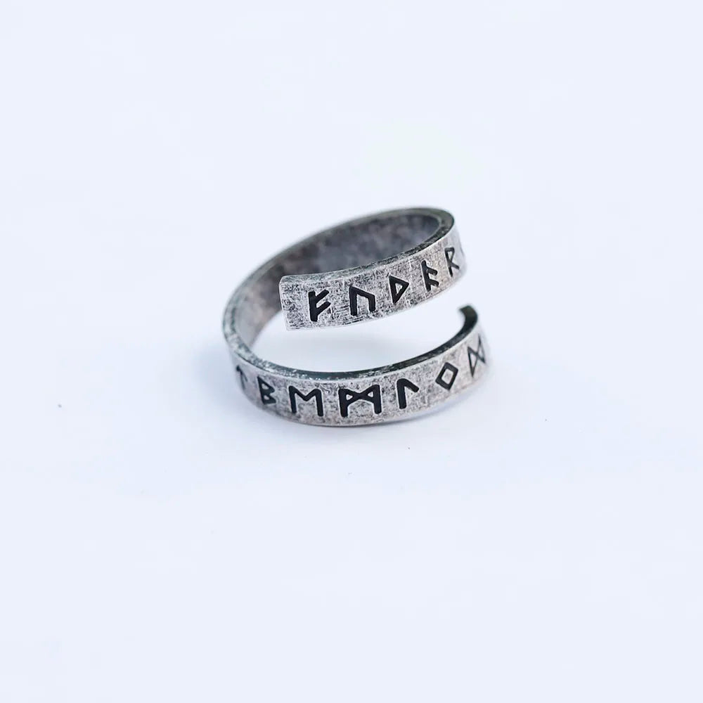 Metal Fidget Spinner – Statement Ring with Gothic Viking Rune Rotating Punk Retro detail image - detail view 9
