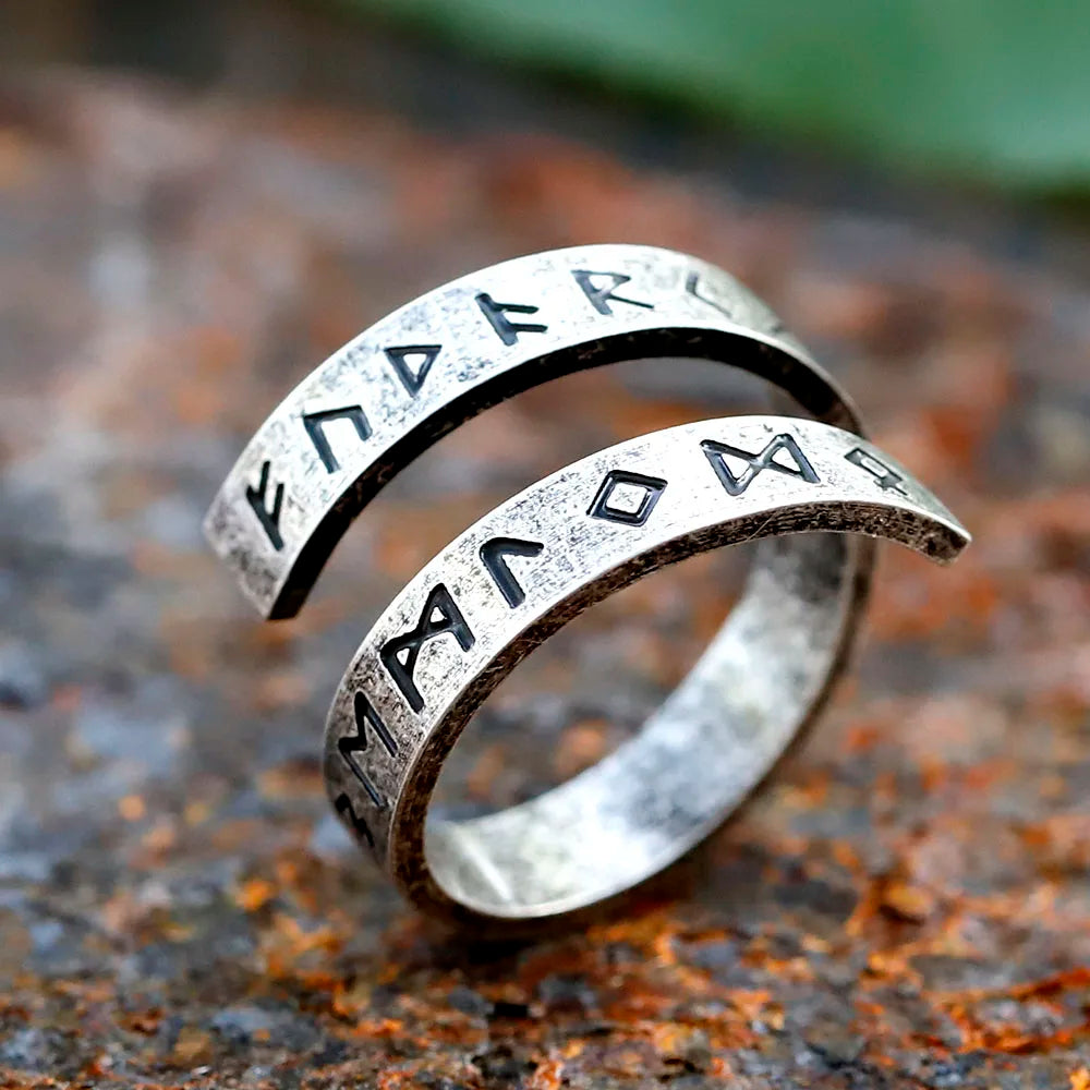 Metal Fidget Spinner – Statement Ring with Gothic Viking Rune Rotating Punk Retro product image