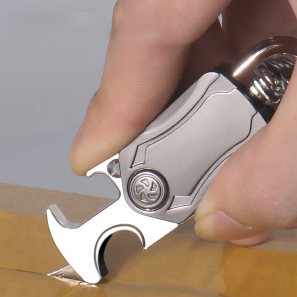 Metal Fidget Spinner – UniKey EDC Car Keychain Multi-Tool with Box Cutter, & Phone Stand detail image - detail view 7