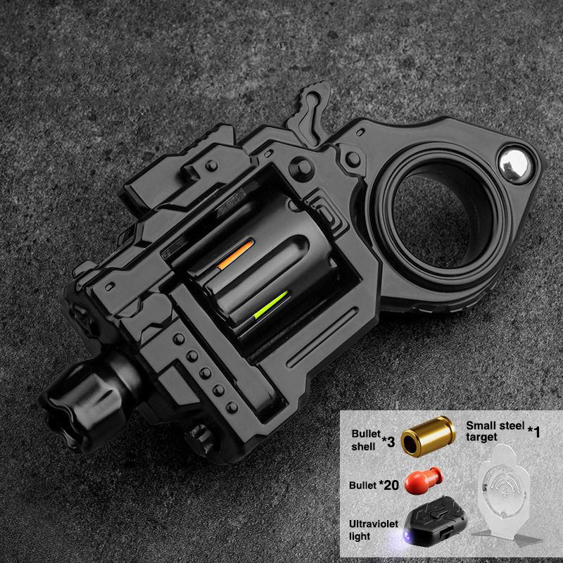 Metal Fidget Toy – Pocket Flash Alloy Revolver Gun with LED Light EDC with Soft Darts variant image - product view 9