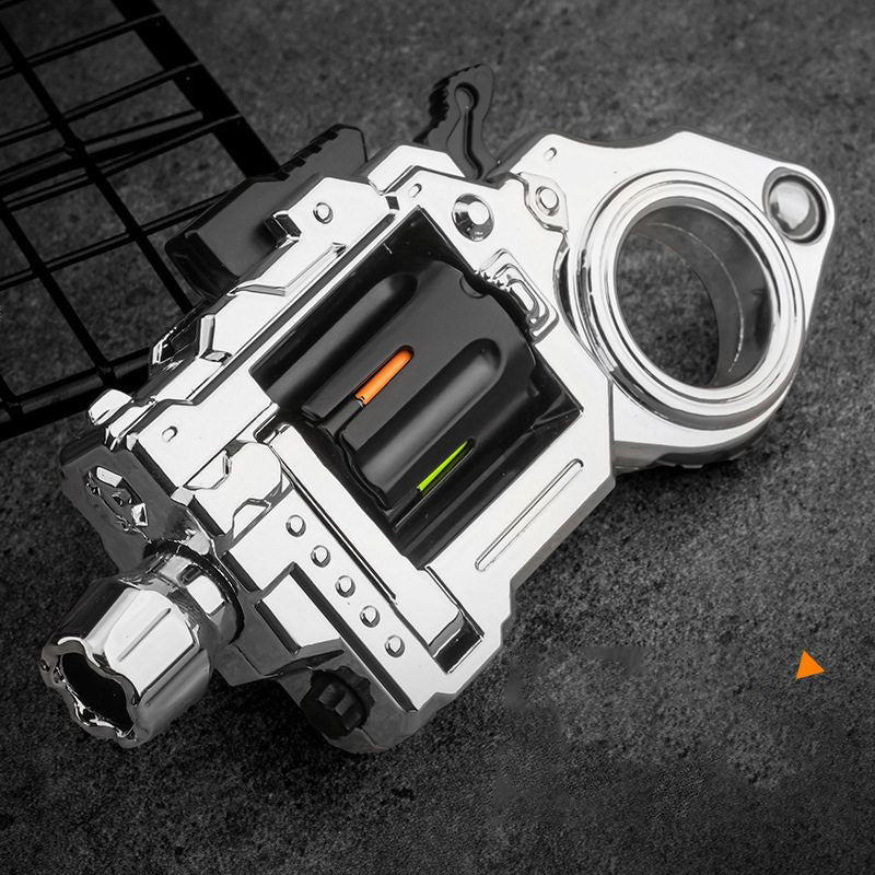 Metal Fidget Toy – Pocket Flash Alloy Revolver Gun with LED Light EDC with Soft Darts detail image - detail view 10