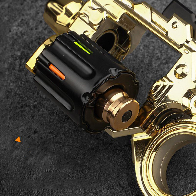Metal Fidget Toy – Pocket Flash Alloy Revolver Gun with LED Light EDC with Soft Darts detail image - detail view 3