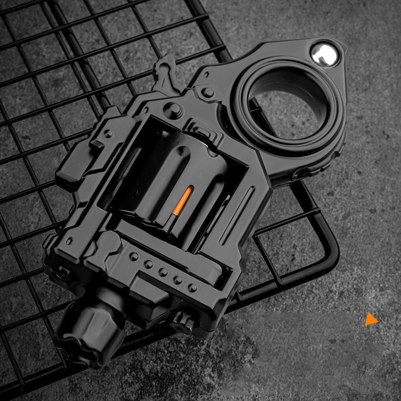 Metal Fidget Toy – Pocket Flash Alloy Revolver Gun with LED Light EDC with Soft Darts detail image - detail view 4