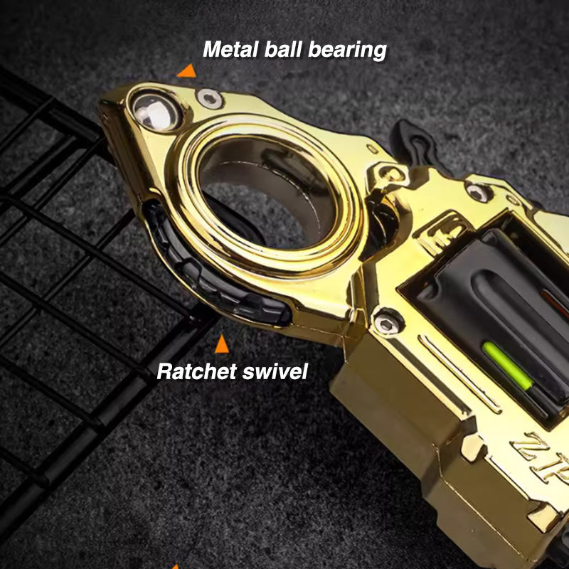 Metal Fidget Toy – Pocket Flash Alloy Revolver Gun with LED Light EDC with Soft Darts detail image - detail view 5