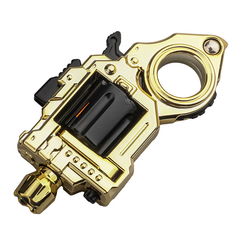 Metal Fidget Toy – Pocket Flash Alloy Revolver Gun with LED Light EDC with Soft Darts detail image - detail view 6