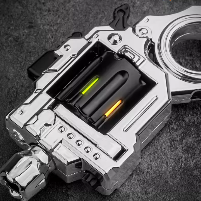 Metal Fidget Toy – Pocket Flash Alloy Revolver Gun with LED Light EDC with Soft Darts detail image - detail view 8