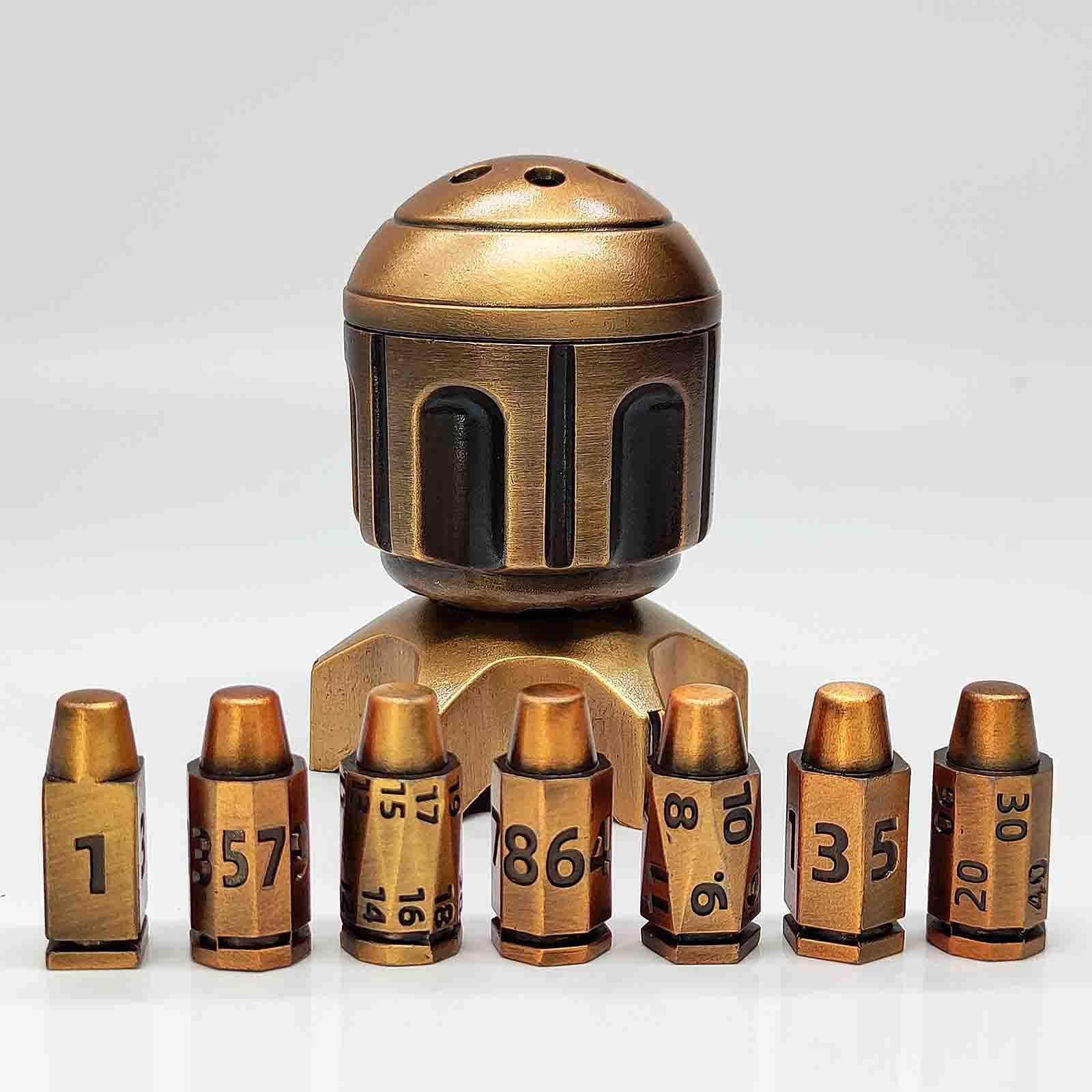 Metal Fidget Toy – RocketDice Rotating Dice Set with Zinc Alloy Bullet-Inspired EDC detail image - detail view 16