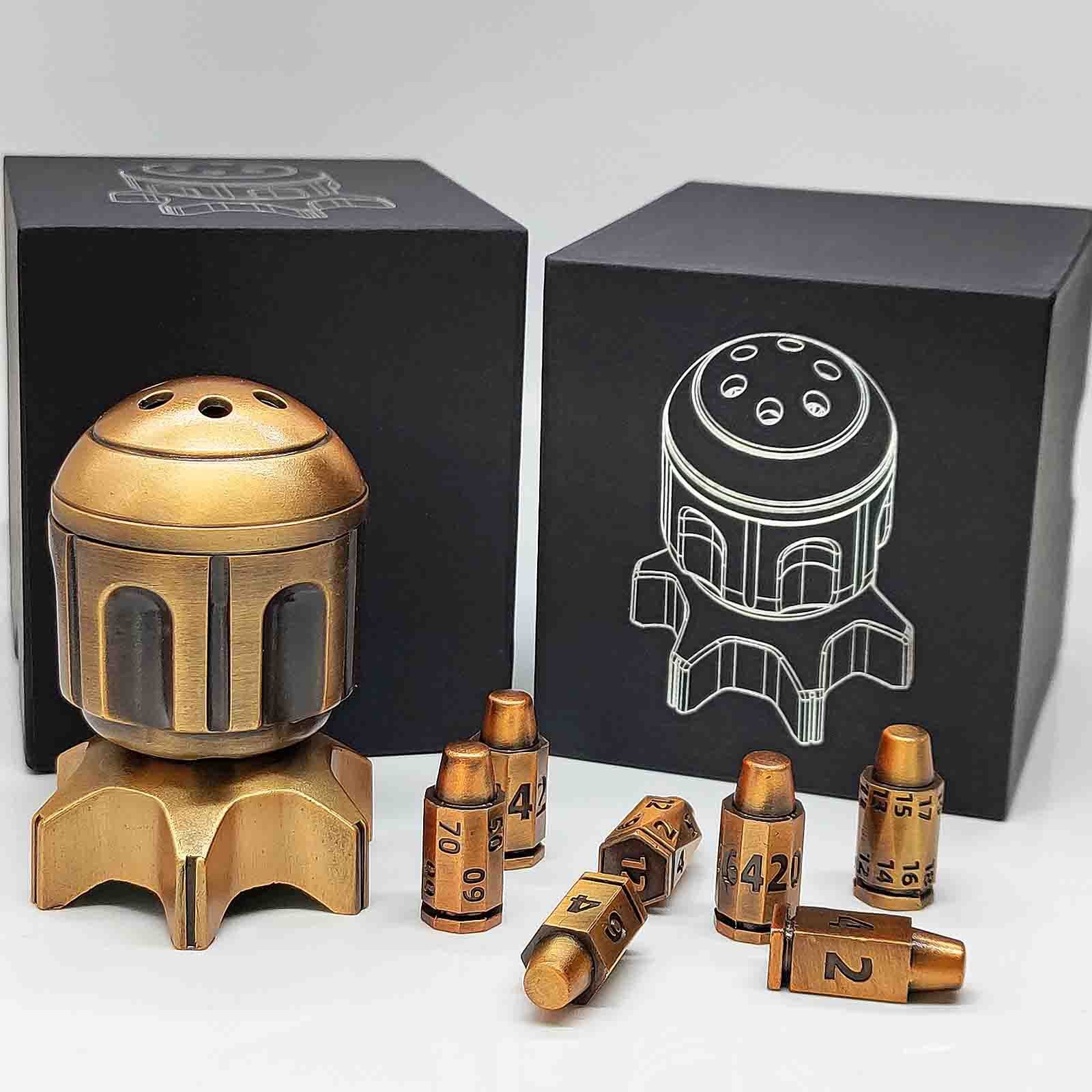 Metal Fidget Toy – RocketDice Rotating Dice Set with Zinc Alloy Bullet-Inspired EDC detail image - detail view 17