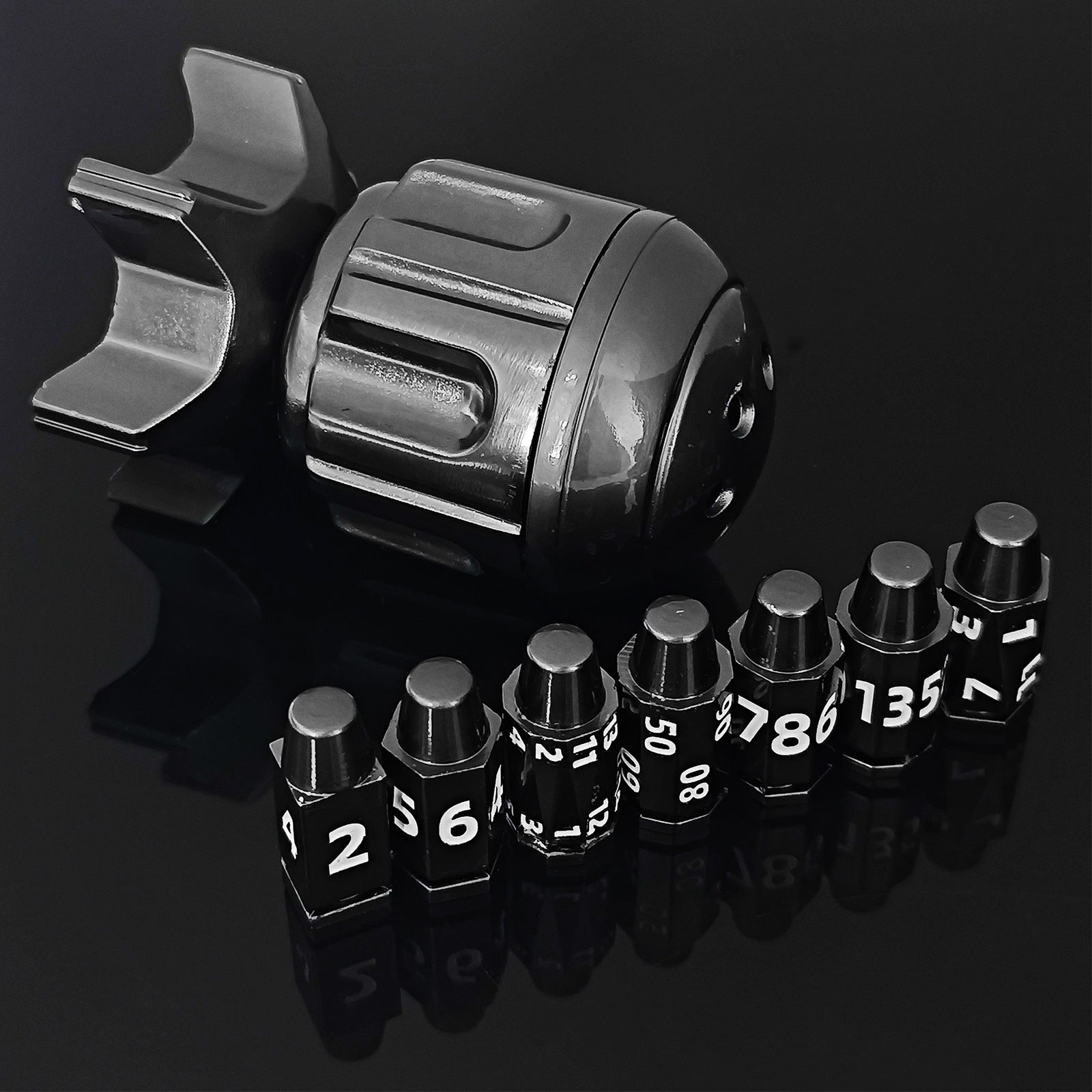 Metal Fidget Toy – RocketDice Rotating Dice Set with Zinc Alloy Bullet-Inspired EDC detail image - detail view 3