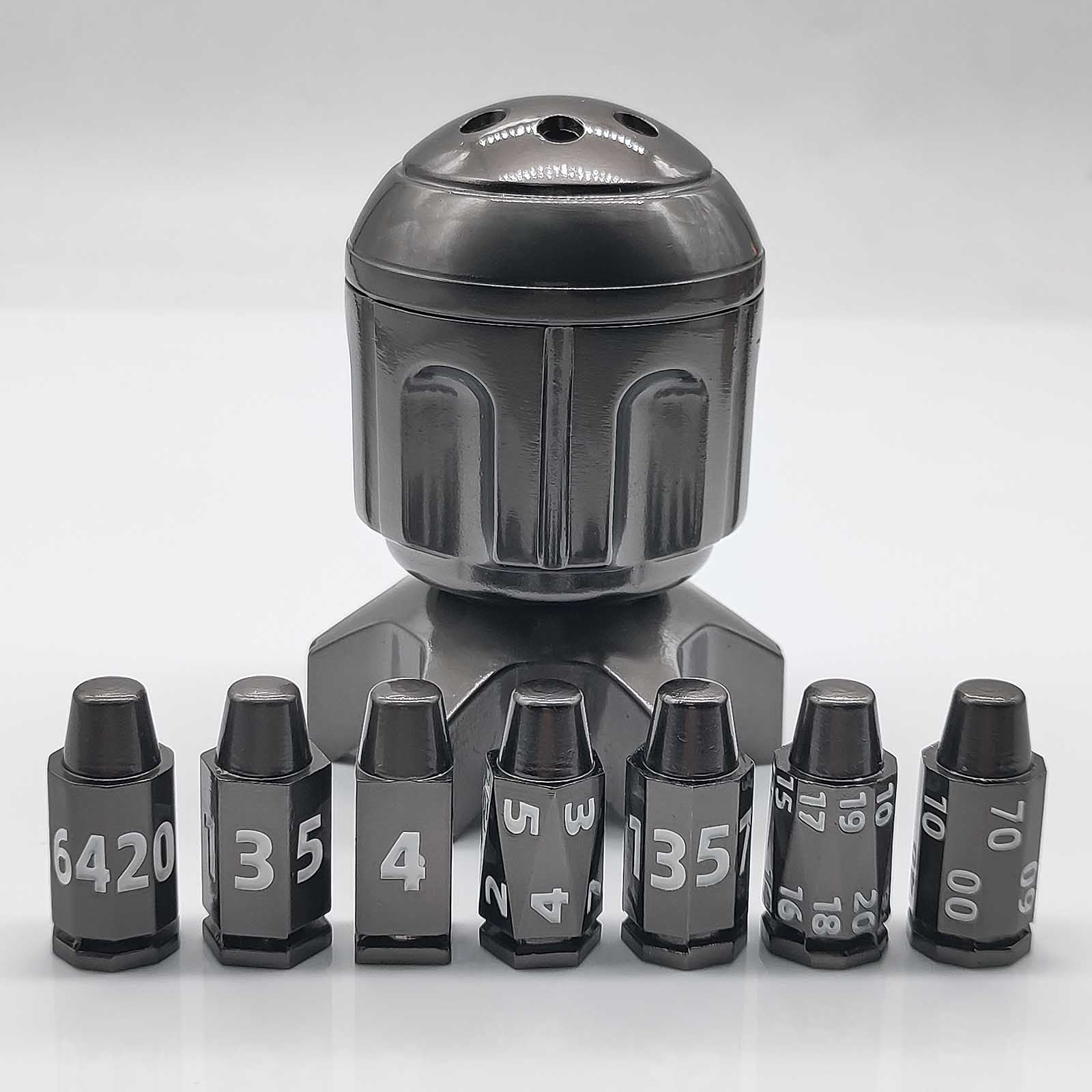 Metal Fidget Toy – RocketDice Rotating Dice Set with Zinc Alloy Bullet-Inspired EDC detail image - detail view 6